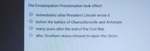 The Emancipation Proclamation took effect