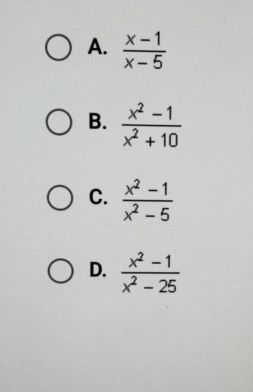 Which of the following is the product of the rational expressions shown below? x-1/x+5 * x+1/x-5