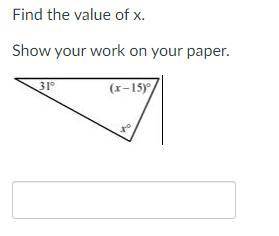 Solve for x no work needed