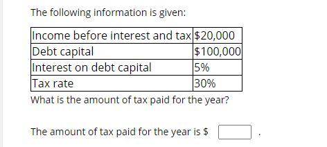 What is the amount of tax paid for the year