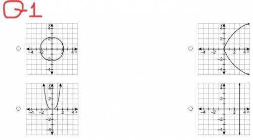 Q1 Which relation is a function?

(Images listed)
Q2 Which relation is a function?
Select all that