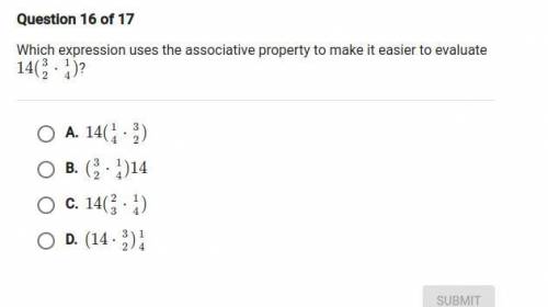 (50 POINTS PLEASE HELP)Which expression uses the associative property to make it easier to evaluate