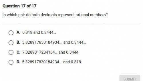 (hellllppp) In which pair do both decimals represent rational numbers