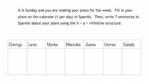 Whos really good at spanish? please help me if you are!!

Use the verb “ir” (to go) to complete th