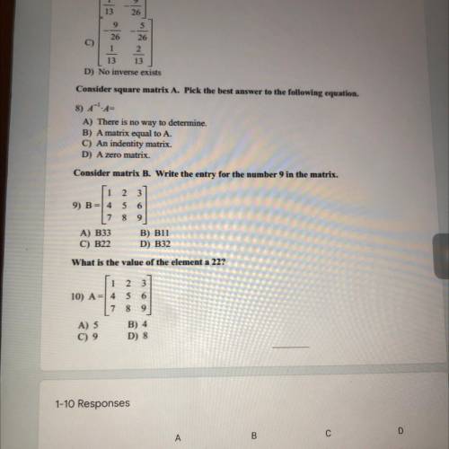 I need help with questions 
8,9 and 10