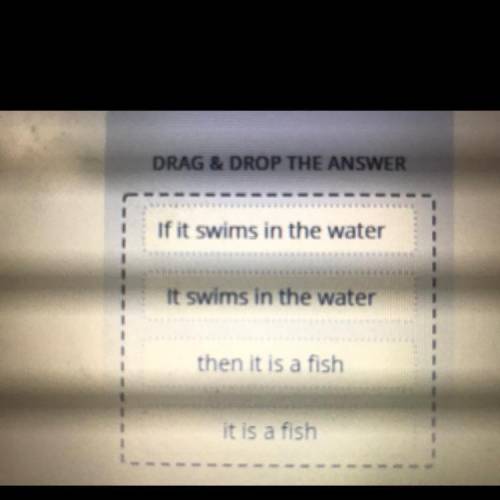 Consider the conditional statement: if it swims in the water, then it is a fish

Which ones are fo