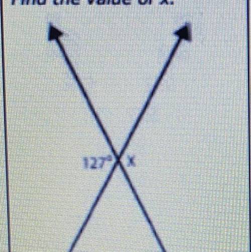 Find the value of x.
X
127X