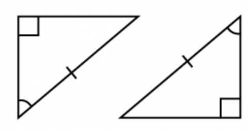 Are the two right triangles congruent? Explain.

Yes; congruent by SAS 
Yes; congruent by ASA 
Yes