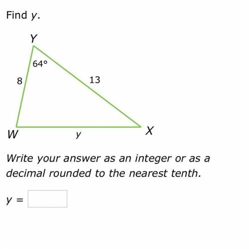 Find y. Please help!

If you’re good at this and would like to help me with my homework please com