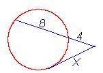 Find x in the given figures.
x = inches.
Answer should be in square root form