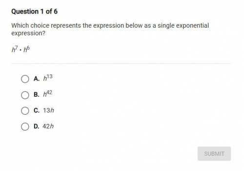 Which choice represents the expression below as a single exponential expression