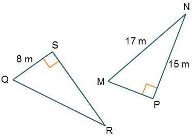 What is the area of △MNP? 
A. 40 m2
B. 60 m2
C. 68 m2
D. 127.5 m2
