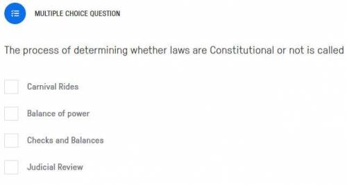 The process of determining whether laws are Constitutional or not is called