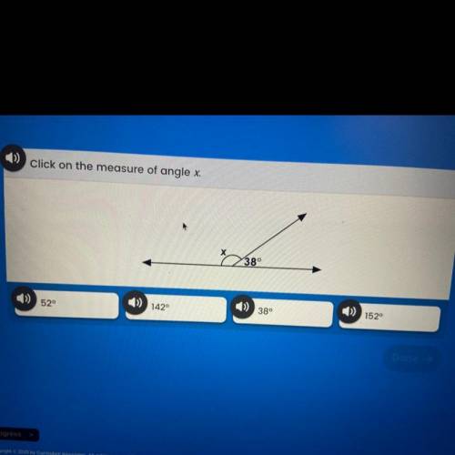 Click on the measure of angle x.