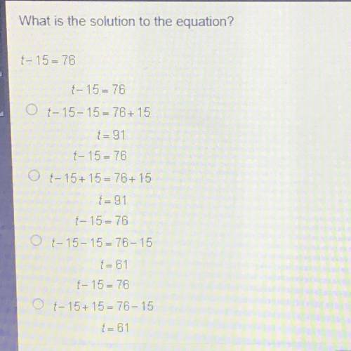 QUICK HELPPP 20 POINTS
What is the solution to the equation?