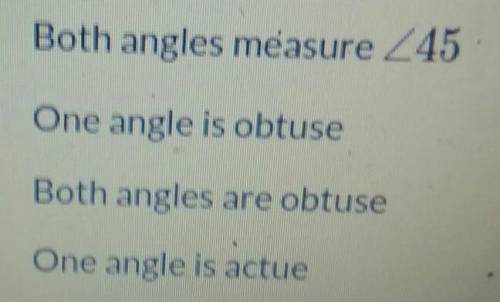 two angles are complementary they also have the same measurements which statements below are correc