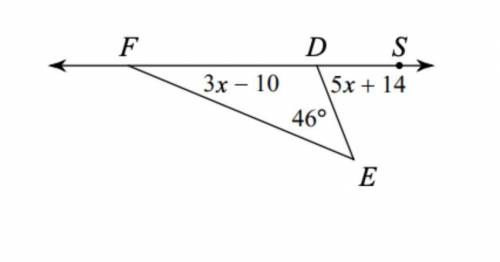 Solve for Angle DFE and Angle EDS in the diagram below: