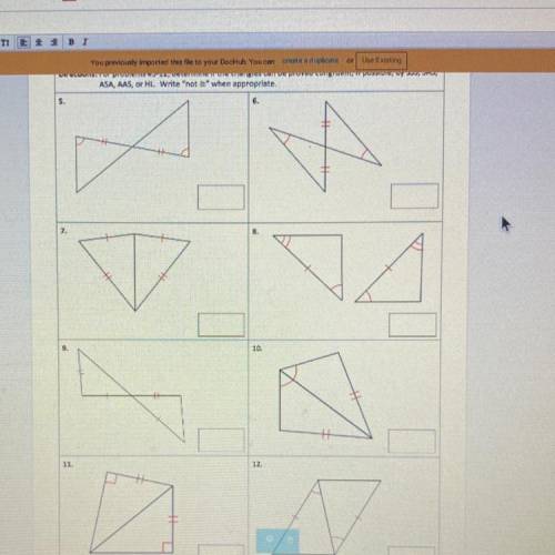 Tell If Triangles are SSS , SAS,ASA,AAS, Or HL, pleasee helpppp