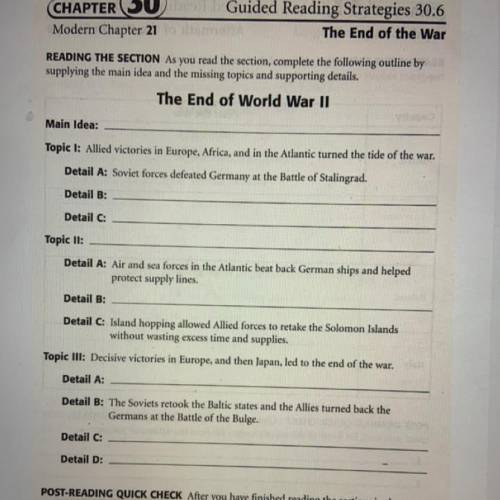 WORLD HISTORY - END OF WWII