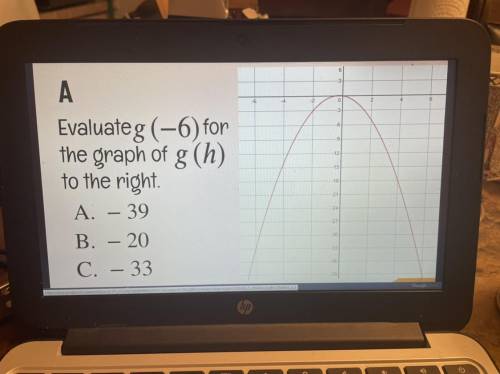 - 2

0
-3
A
Evaluateg (-6) for
the graph of g (h)
-6
-9
-12
-15
to the right
-18
-21
-24
-27
-30
A