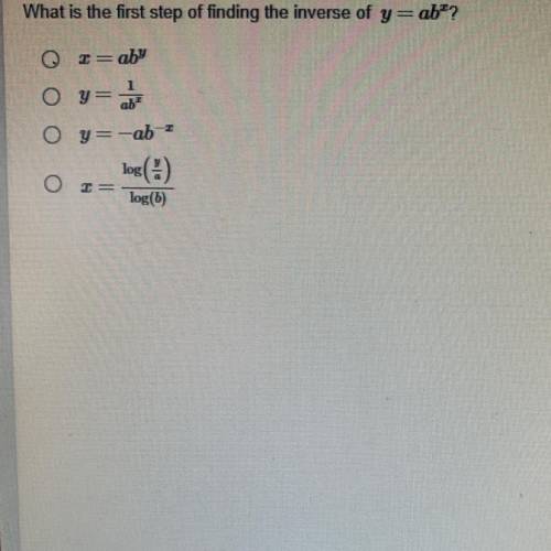 What is the first step of finding the inverse of y
abi?