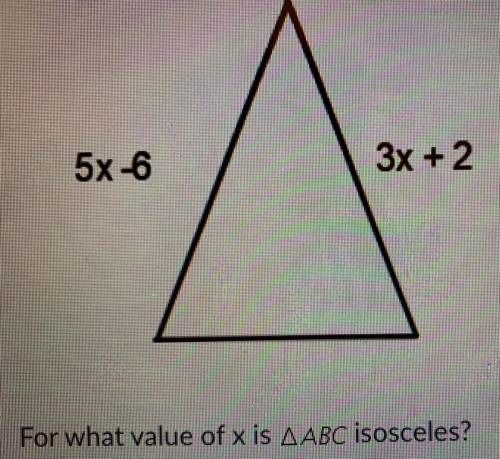 For what value of x is angle ABC isosceles?