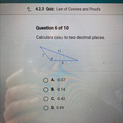 PLEASE HELP Calculate cose to two decimal places.
