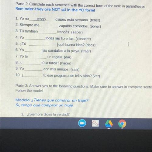 Spanish work need help from number 2-10