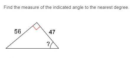 Find the measure of the indicated angle to the nearest degree.

A. 40
B. 57
C. 33
D. 50