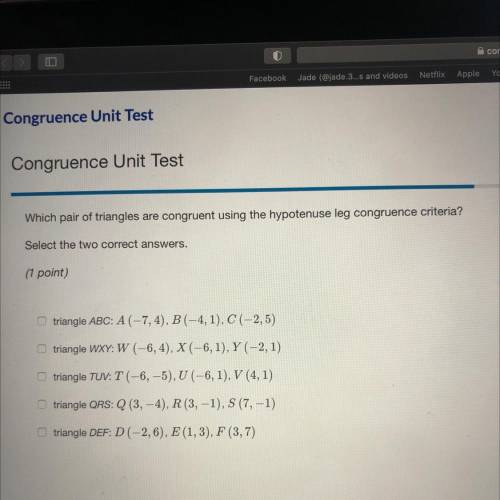 Please help me! I need to get a good grade on this test.