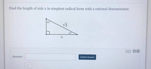 Find the length of side effects in simplest radical form with a radical denominator.