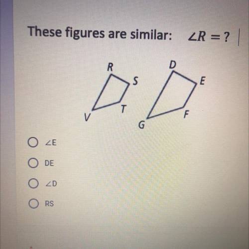 These figures are similar: angle R = ?