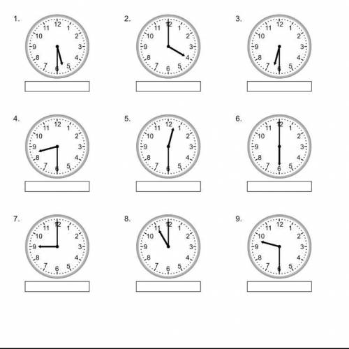Indicate the time on each clock and be sure to add the equivalent of AM/PM.

Return to the clocks,