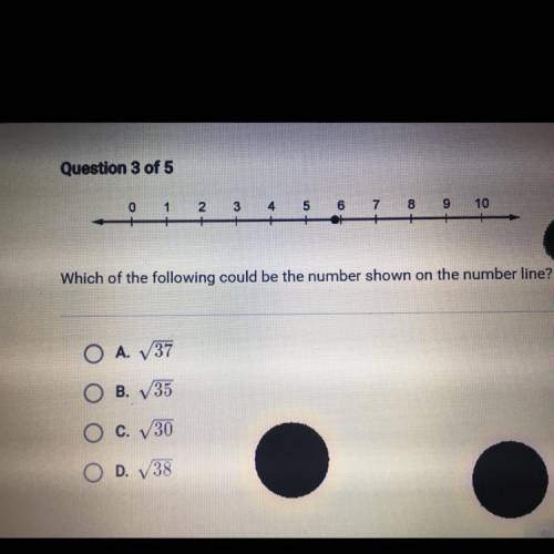 Please answer quickly 
Which of the following could be the number shown on the number line?