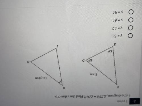 In the diagram, Find the value of y