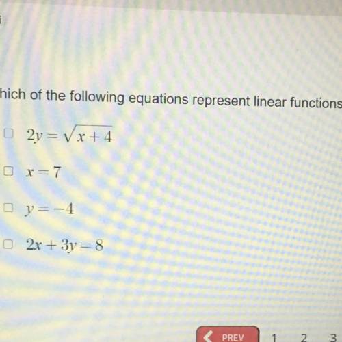 Which one of these is. linear function