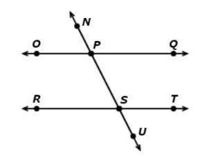 1. If OQ and RT are parallel lines which statement is true?

A) OPS is congruent to RSUB) OPS is c
