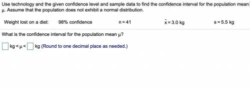 Use technology and the given confidence level and sample data to find the confidence interval for t