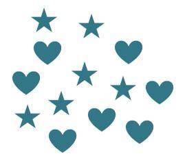 Which comparison is true?

6 stars and 7 hearts.
There are 6 stars for every 7 hearts.
There are 7