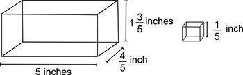 Help Please!

The figure below shows a rectangular prism and a cube:
How many such cubes are requi
