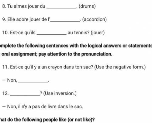 French spoken assignment 2.4.10 HELP PLEASE!!