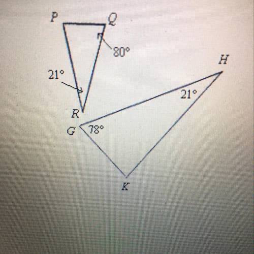 HELP HELP MEEEEEEE Determine whether the triangles are similar. If they are write similarity statem