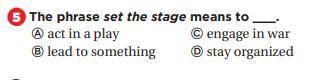 What does set the stage mean?
Please only if you know!
Thank you!
