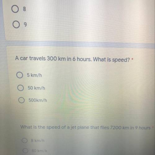 A car travels 300 km in 6 hours.what is the speed
