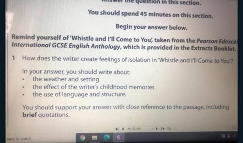 GUYS PLEASE HELP AND DONIT IN ESSAY FORM

How does the writer create feelings of isolation in 'Whi