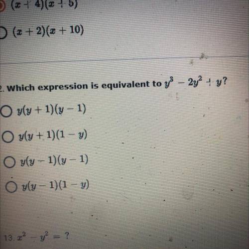 Which expression is equivalent to y^3-2y^2+y