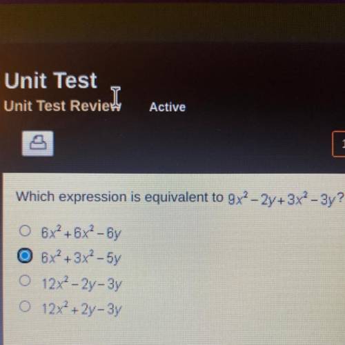 Which expression is equivalent to 9x-2y+3x- 3y?