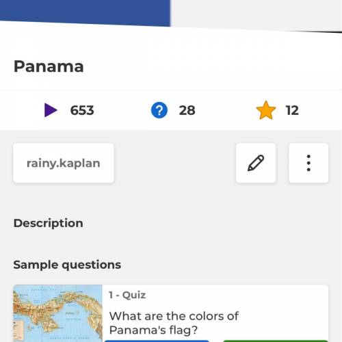 Free points only if you actually have one

if u have a panama kahoot give the code please, if you d