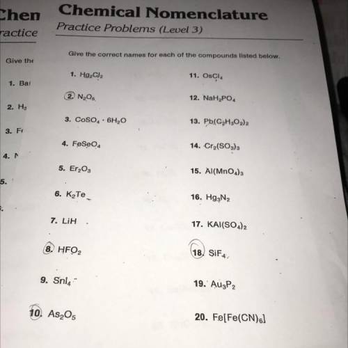 Chemical nomenclature, I’m trying to figure out how to do this, if anyone could help I would absolu