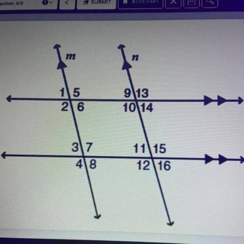 Select all angles below that are congruent to <6

A. <10
B. <14
C. <8
D. <5
E. <